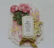 Anna Griffin "Here With You Get Well" 3D Handmade Layered Card