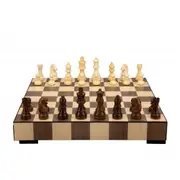 Dal Rossi Italy 14 inch Wooden Inlaid With Drawer And Chess Pieces Chess Set