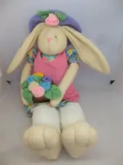 VINTAGE BUNNY SHELF SITTER DECOR EASTER SPRING 19 INCHES