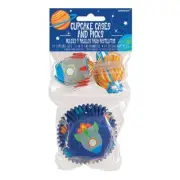 NEW Amscan Blast Off Birthday Cupcake Cases & Picks By Spotlight