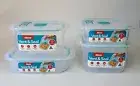 Set of Four (4) Decor Vent & Seal Plastic Square & Oblong Clear Food Containers