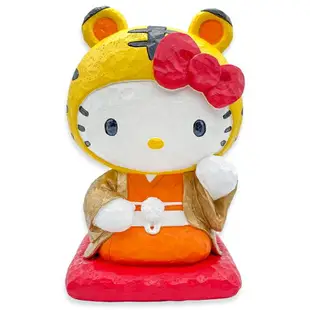 耀您館★日本限定ASUNARO凱蒂貓Hello Kitty招財貓存錢筒26842(木雕感)福寅虎年貯金箱大貓撲滿適生日禮物交換禮物