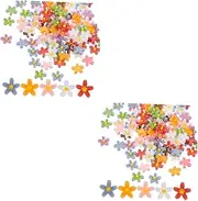 WOFASHPURET 2sets Resin Nail Art Charms for DIY Manicure and Phone Case Decoration Lightweight Flatback Flower Accessories for Crafting and Creative Projects 100pcs*2