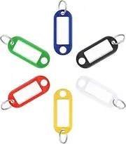 H&W 30pcs Lengthen Key Tags, Flexible Key Organizer with Labels Window & Ring, 6 Colors