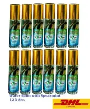 12X Seven Green Oil 100% Organic Water Balm Spearmint Refresher Aroma 8cc.