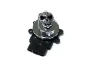 Chrome & Black Skull Ignition Switch for Harley Wide Glide Softail Road King