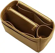 [LEXSION] Felt Purse Bag Organizer Insert with zipper Bag Tote Shaper Fit Speedy Neverfull brown Size: X-Large