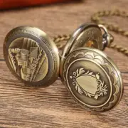 Classical Steam Train Mechanical Hand Winding Bronze Pocket Watch Double Hunter