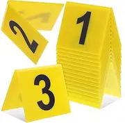 Amosfun Table Number Markers 15 Pieces Multi-use Evidence Markers for Crime Scene Games