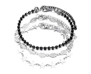 3Pcs Creative Star Leaf Bead Bracelet Chain Footchain Set