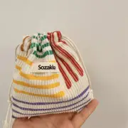 Small Corduroy Coin Purse Key Earphone Drawstring Storage Bag Women Girls CR
