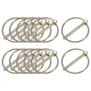 12Pcs Linch Pin with Ring, 4.5mmx45mm Carbon Steel Lynch Pin Trailer Pins Zinc