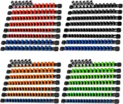 Premium Multi-Color Socket Holder Kit - 30 Pieces for SAE & Metric Sockets