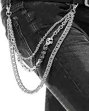 [ZOYLINK] Fashion Hip Hop Gothic Punk Trousers Chain for Men - Jean Wallet Chain, Silver, One Size