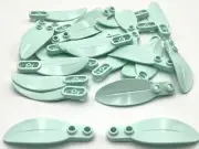 Lego 20 New Light Aqua Plant Plates Round 1 x 2 with Leafs Parts