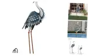 Garden Decor Blue Heron Sculptures & Statues Backyard Decor,34.7" Coastal