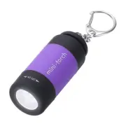 Mini Keychain Flashlight, LED Flashlight Torch USB Rechargeable, Purple