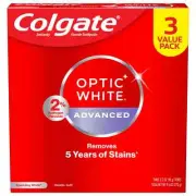 Colgate Optic White Advanced Whitening Toothpaste, Sparkling White, 3.2 oz, 3 Ct