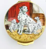 Crummles Hand Painted English Enamels Dalmatian Dog Trinket Box
