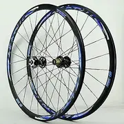 [ZECHAO] 700c Road Bike Wheelset,20H Disc Brake Ultra Light Bicycle Racing Wheel Quick Release Aluminum Alloy Rim Support 7/8/9/10/11 Speed Wheelset (Color : Black+Blue, Size : 700c)
