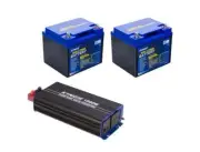 Kings 2x 12V 60Ah Lithium LiFePO4 Battery + 1000W Pure Sine Wave Inverter