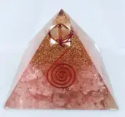 Merkabah Orgonite Pyramid Rose Quartz Crystal