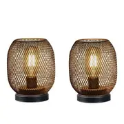 2pcs Battery Powered Cordless Round Shaped Table Lamp for Weddings Home Decor
