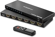 HDMI 2.1 Switch 8K 60Hz,AVIDGRAM Switcher 5 in 1 Out with IR Remote,5 Port 4K 120Hz Auto Selector Hub Support 48Gbps for Xbox Series X PS4 Pro PS5 Roku UHD TV Monitor Projector,(AG5SW51X)