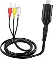 VHS to DVD Video Grabber Convert VHS Tapes to Digital Compact Plug and Play USB Cable RCA Cable USB Audio Video Captures Card