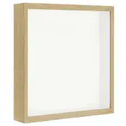 9x9 Shadow Box Wood Dried Flower Floating Photo Frame, Natural Color