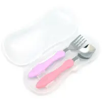 在飛比找蝦皮購物優惠-EDISON 幼童學習叉子湯匙組 阿卡將 ((粉紫款))餐具