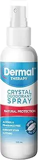 Dermal Therapy Crystal Deodorant Spray - Alum Stone Natural Deo Spray for Sensitive Skin, Aluminum & Fragrance-Free, Hypoallergenic, Non-Staining, Fast-Drying Deodorant for Odour Protection | 120ml