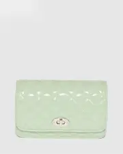 Green Eboni Quilted Crossbody Bag