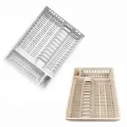 Plastic Dish Rack Plate Drying Cutlery Holder Drainer Dishrack Tray Set