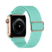 Nevenka Stretchy Solo Loop Strap 38/40/41mm 42/44/45mm Adjustable Elastics Weave Strap for iWatch Series7/6/5/4/3/2/1 SE-Mint Green