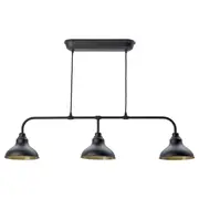 AGUNNARYD pendant lamp with 3 lamps, black, 122 cm