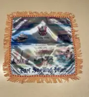 Vtg 1940s Fringed Souvenir Pillow Cover World War II Wife Fort Snelling MN