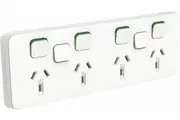 Clipsal Iconic Quad Powerpoint 10A with 2 x Extra Switches Less Mechs
