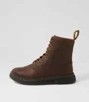 New Dr Marten Crewson Dark Brown Crazyhorse Leather Lace Up Boots Mens Shoes