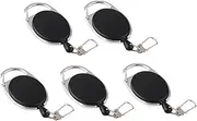 [TEHAUX] 10pcs Keychain Anti-lost Keychain Black Retractable Reel Clip Retractable Keychain