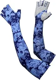 [Holibanna] 1 Pair Sunblock Protective Camouflage Gloves Cycling Arm Guard Sleeves for Men