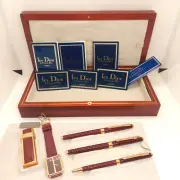 *Rare* Christian Dior Set Fountain Pen Ballpoint Fiber-tip Watch Lighter