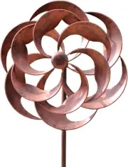360 Degrees Metal Swivel Classical Wind Spinner Willow Leaves for Patio Lawn Out