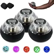 Curaball Hand Exerciser, Torque Ball Hand Exerciser, Curaball Torque Ball with LED Lights and Counter, Enhance Grip Strength for Strengthen Arms, Features 5 Light Modes
