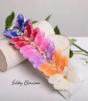 12 multicolor 3" feather butterflies, wedding, Floral accents, cake toppers hats