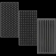 BENECREAT Pack of 3 Acrylic Sashiko Stencils, 20 x 10 cm, Large Dot and Line Acrylic Embroidery Tool, Drawing Line Template for Hand Quilting and Embroidery, 2.5 mm Thick