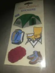 Mrs Grossman's FABRIC CAMPING Tent Boots Sleeping Bag 2003 Stickers