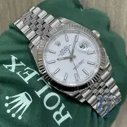 Rolex Datejust 41 White Index Fluted Bezel Jubilee 126334 Complete Unworn