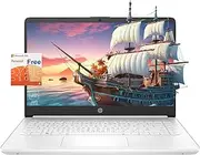[HP] Stream Laptop, 14" HD Display, Intel Celeron N4120 Processor, 16GB Memory, 320GB Storage (64GB eMMC + 256GB Card), 1-Year Office 365, Webcam, HDMI, Wi-Fi, USB-C, Windows 11 Home, White, JVQ MP
