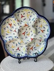 polish pottery chip and dip platter